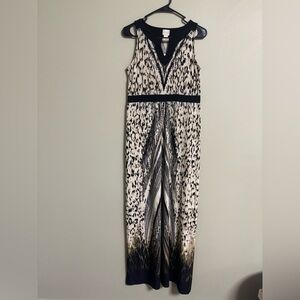 Chico's Animal Chevron Diane Maxi Dress Size 0 / Small  Boho Retro New